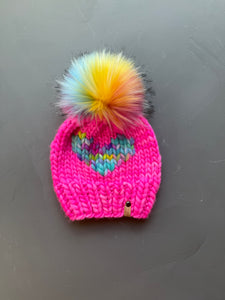 Hot Pink and Extreme Farts Big Heart Beanie