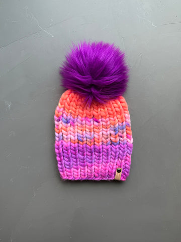 Flamingo and Purple Nohku Beanie Adult