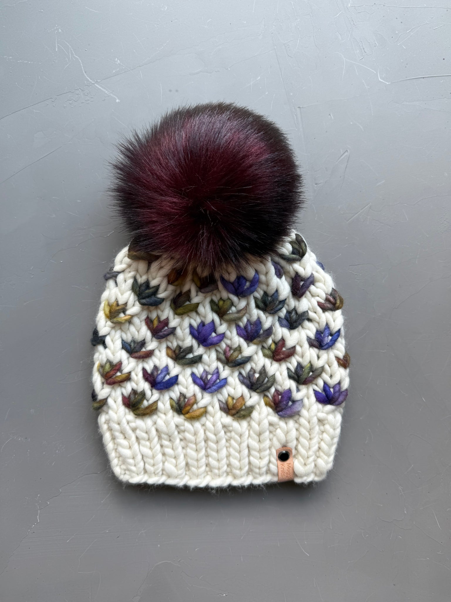 Natural and Quequay Lotus Flower Beanie