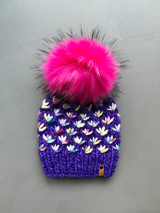 Purple Mystery and Unicorn Bark Lotus Flower Beanie