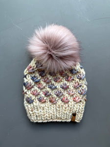 Ivory and Plumage Lotus Flower Beanie