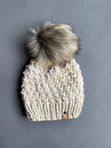 Ivory Scallop Shell Beanie