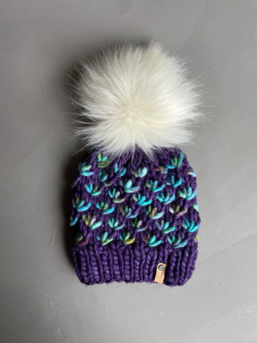 Lotus Flower Beanie in Purples