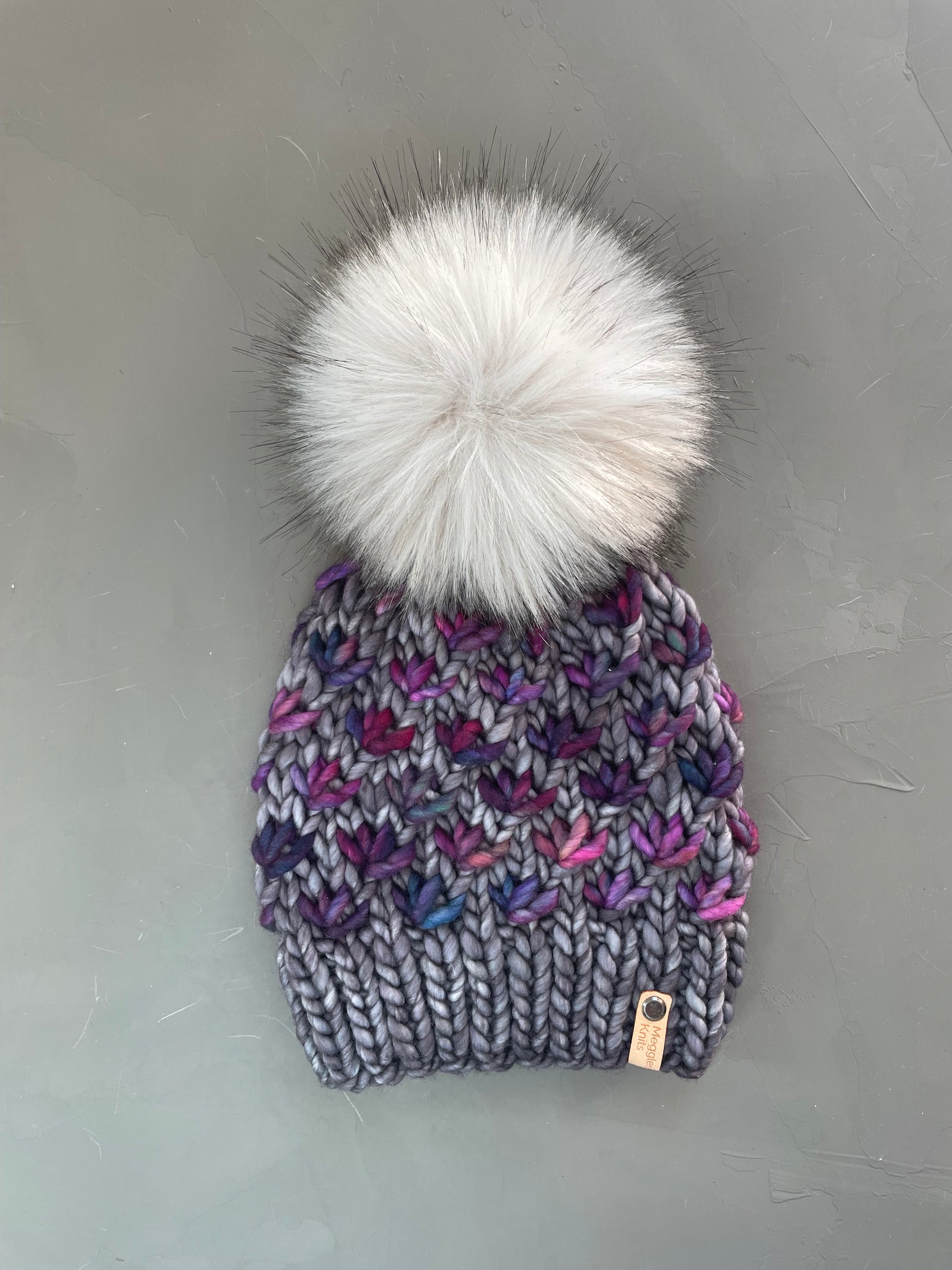 Lotus Flower Beanie in Plomo and Boreal