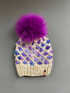 Lotus Flower Beanie in Purples