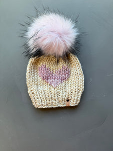 Ivory and Valentina Big Heart Beanie