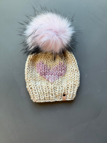 Ivory and Valentina Big Heart Beanie