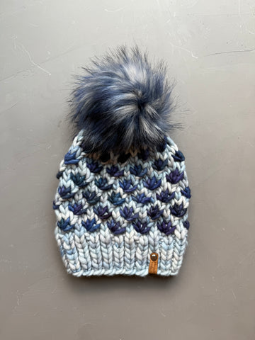 Cosmos and Whale’s Road Lotus Flower Beanie