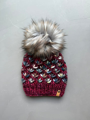 Stitch Red and Candy Cane Lotus Flower Beanie
