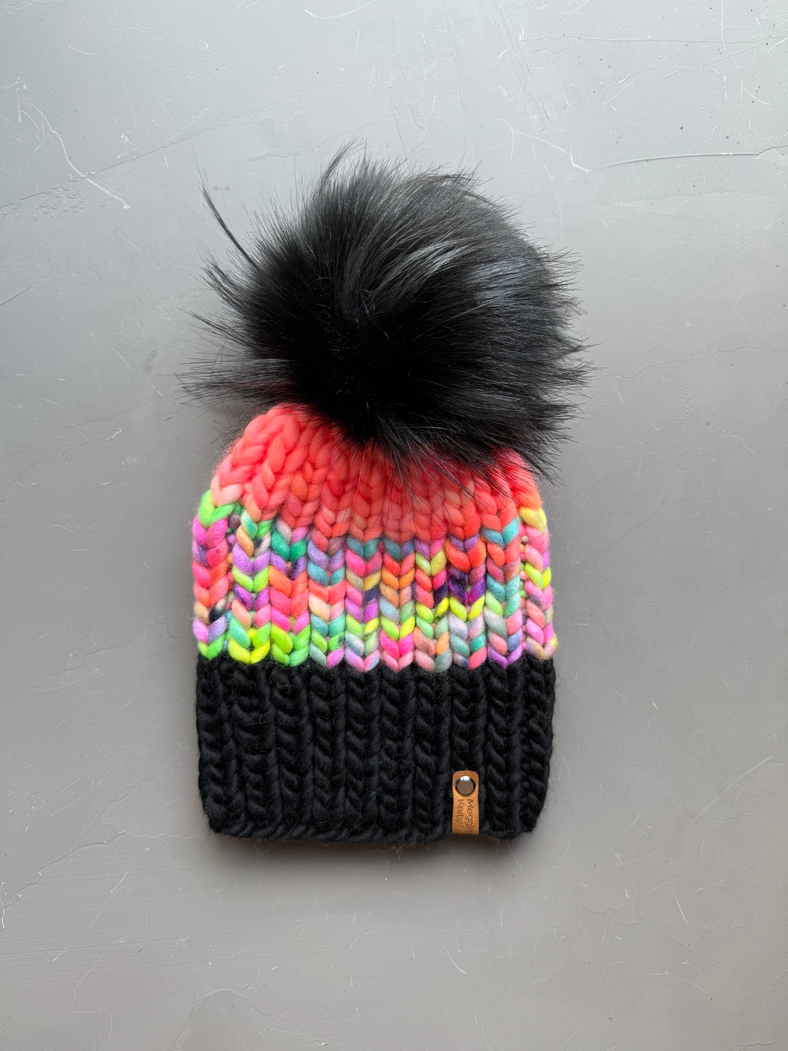 Fruity Pebbles and Black Nohku Beanie Adult