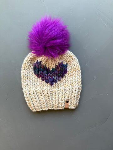 Ivory and Anniversario Big Heart Beanie