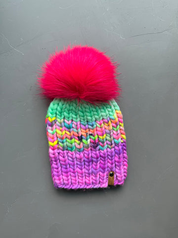 Fruity Pebbles and Purple Nohku Beanie Adult