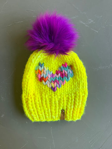 Highlighter and Extreme Farts Big Heart Beanie