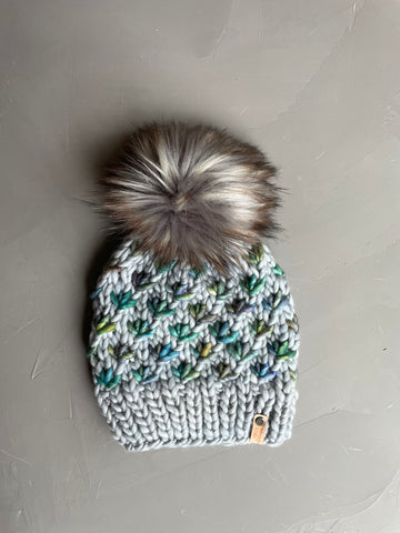 Lotus Flower Beanie in Blues and Greens