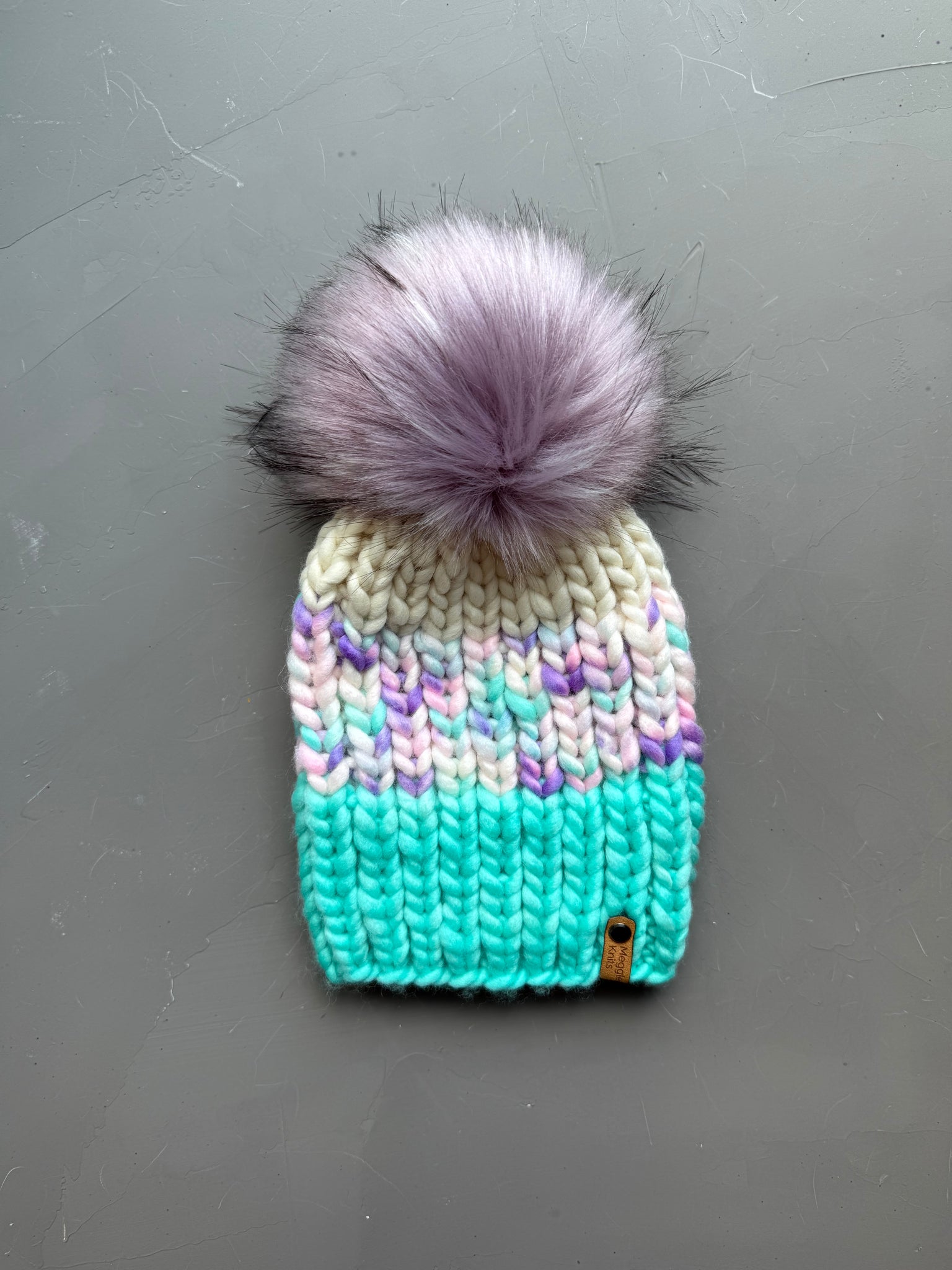 Light Bright and Blue Raspberry Nohku Beanie Adult