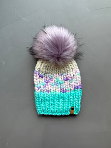 Light Bright and Blue Raspberry Nohku Beanie Adult