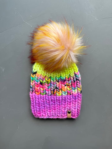 Fruity Pebbles and Purple Nohku Beanie Adult