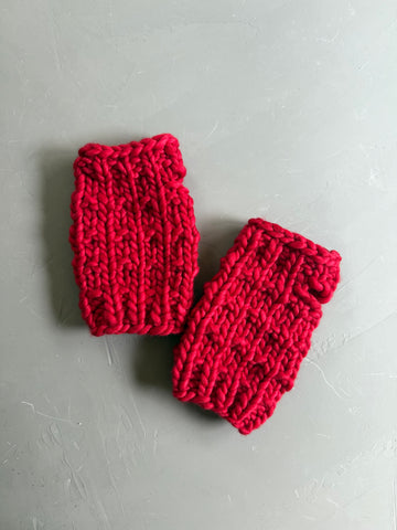 Red Fingerless Mitts