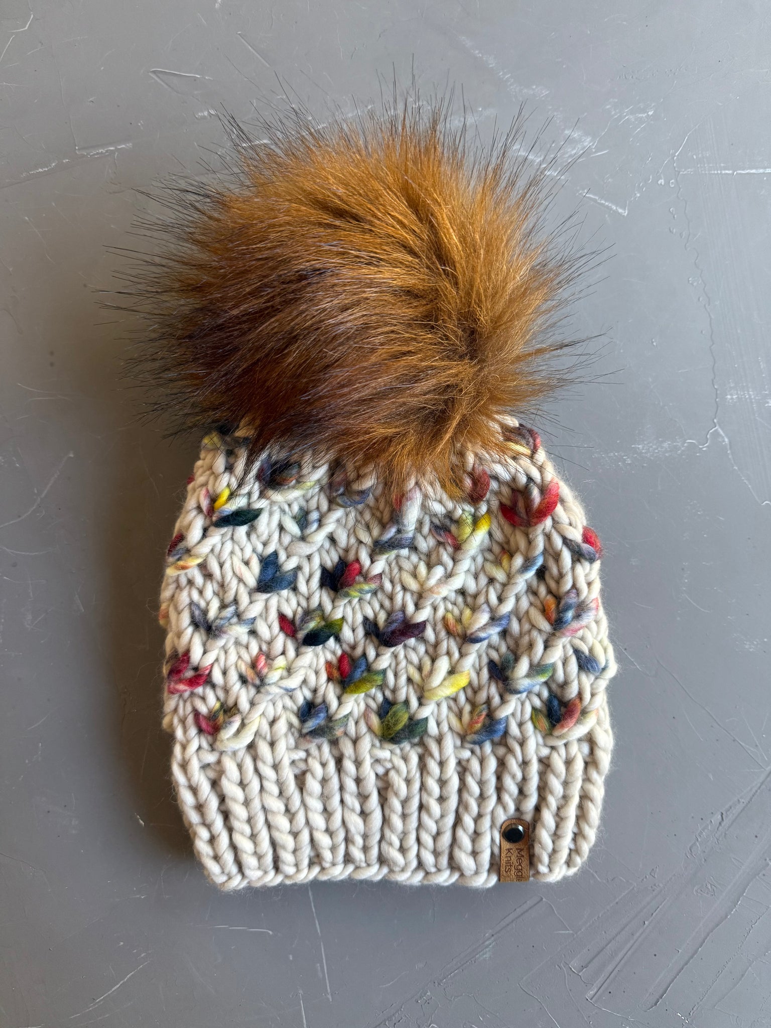 Fog and Candy Cane Lotus Flower Beanie