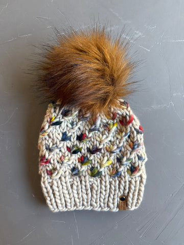 Fog and Candy Cane Lotus Flower Beanie