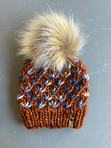 Caramel and Trompeo Lotus Flower Beanie