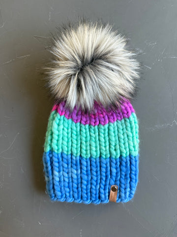 Blue and Purple Nohku Beanie Adult