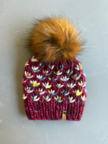 Stitch Red and Candy Cane Lotus Flower Beanie