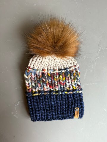 Navy Candy Cane Eco Beanie Adult