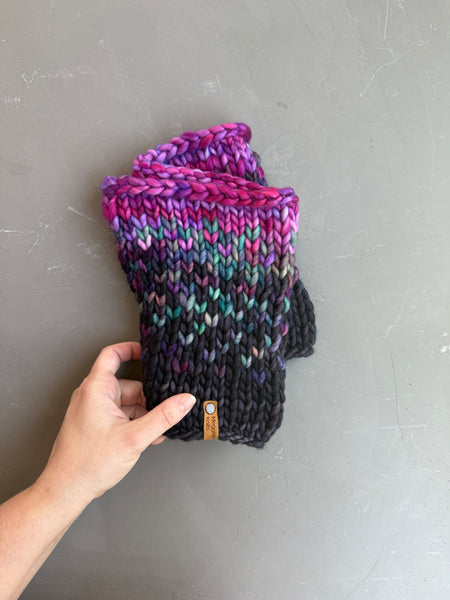Boreal Sunrise Hand Knit Merino Wool Cowl