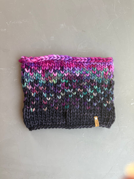 Boreal Sunrise Hand Knit Merino Wool Cowl