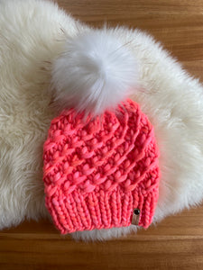 Hot Lava Adult Crush Hat with Faux Fur Pom Pom