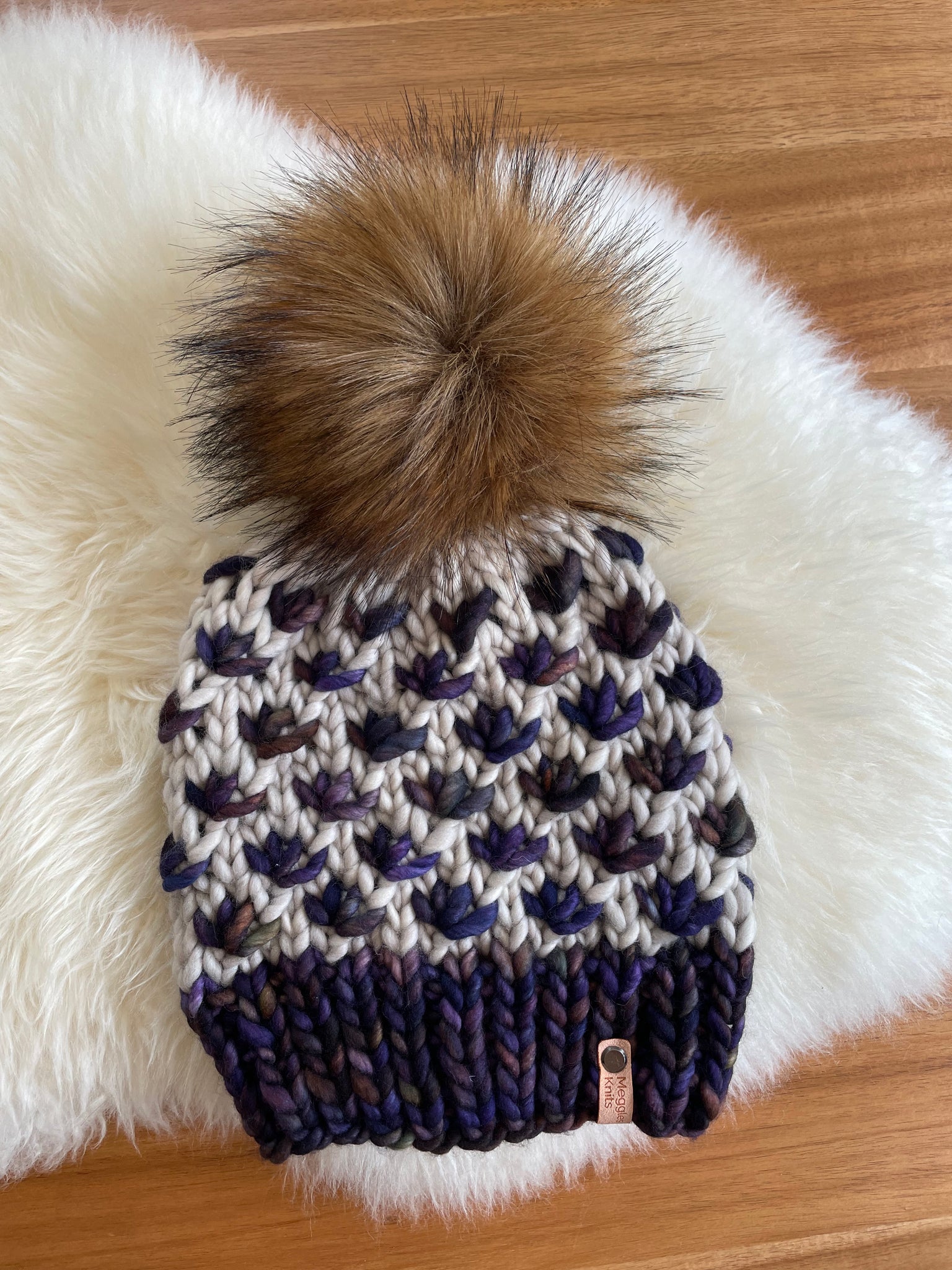 Luxury Lotus Flower Beanie in Fog and Soriano