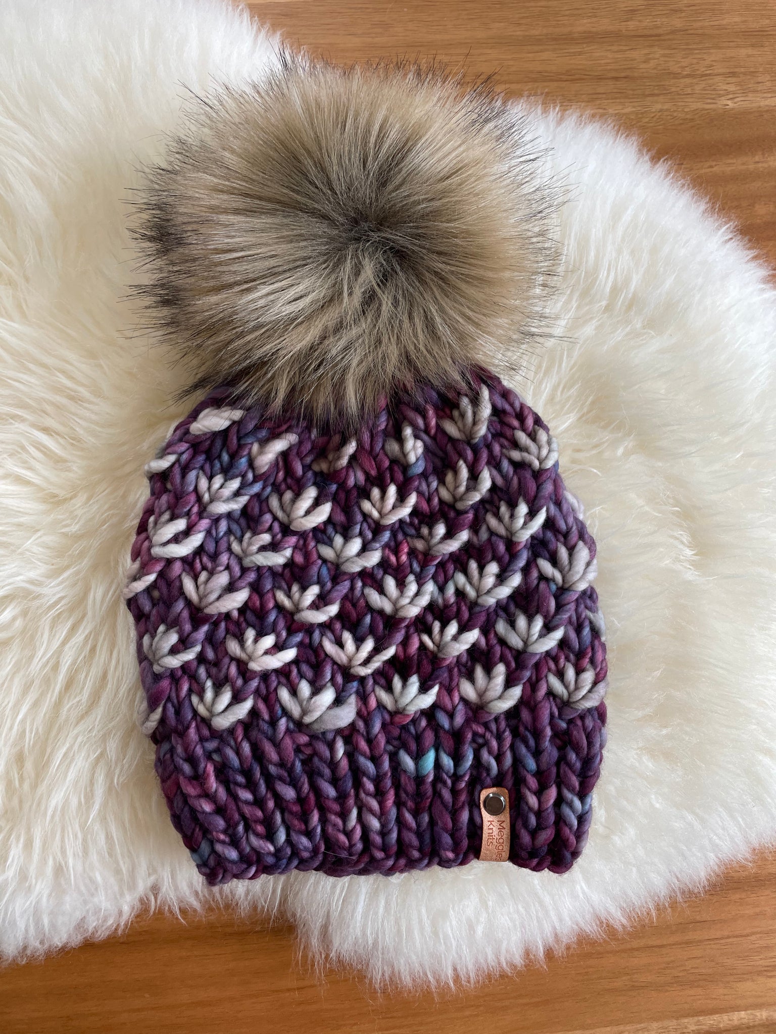 Luxury Lotus Flower Beanie in Lotus and Whole Grain