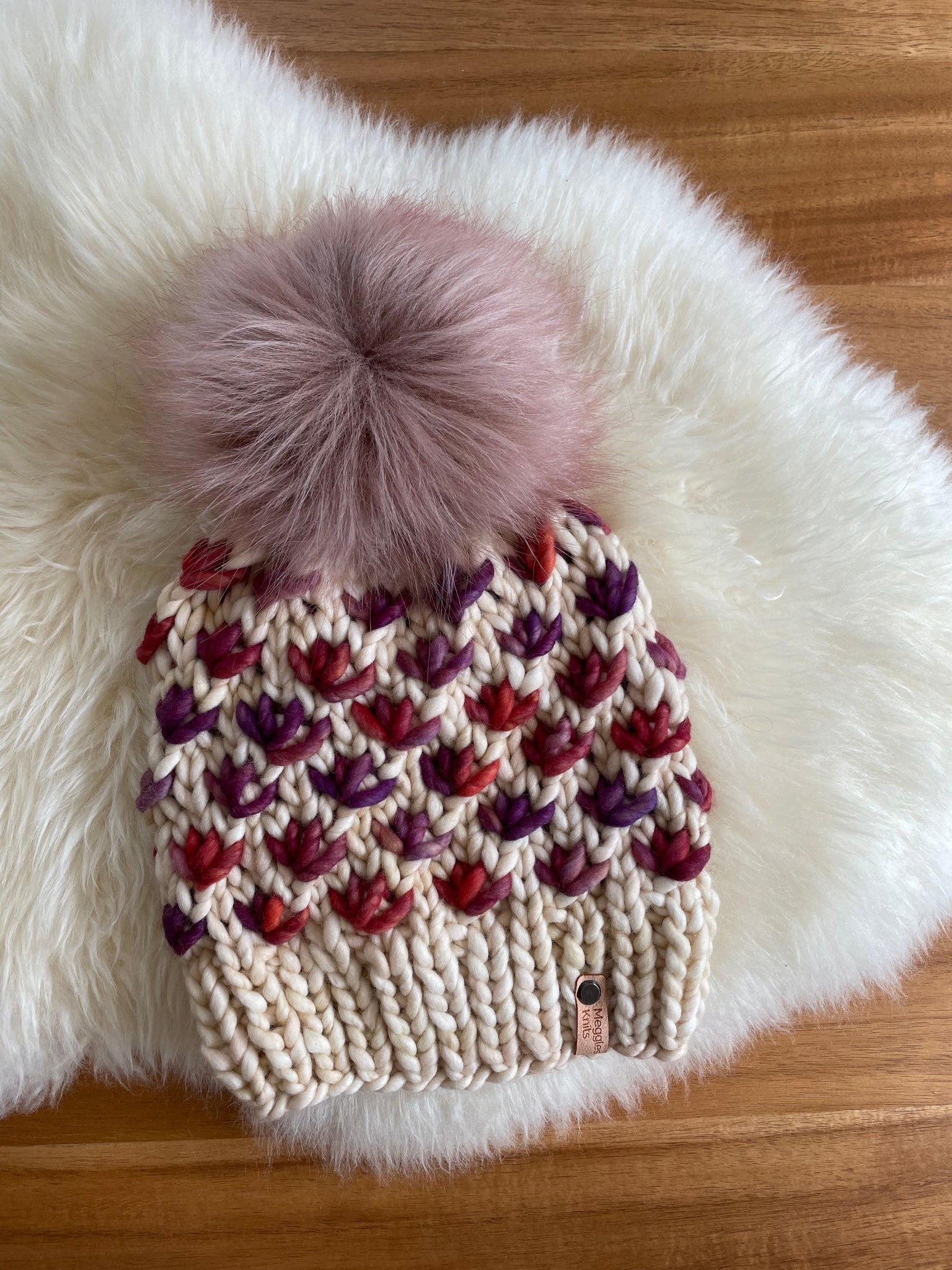 Luxury Lotus Flower Beanie in Ivory and Archangel