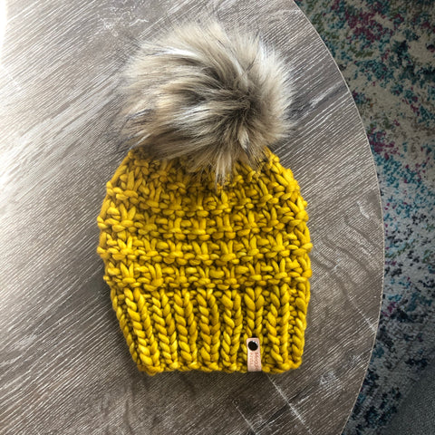 Shaughnessy Hat in Frank with Faux Fur Pom Pom