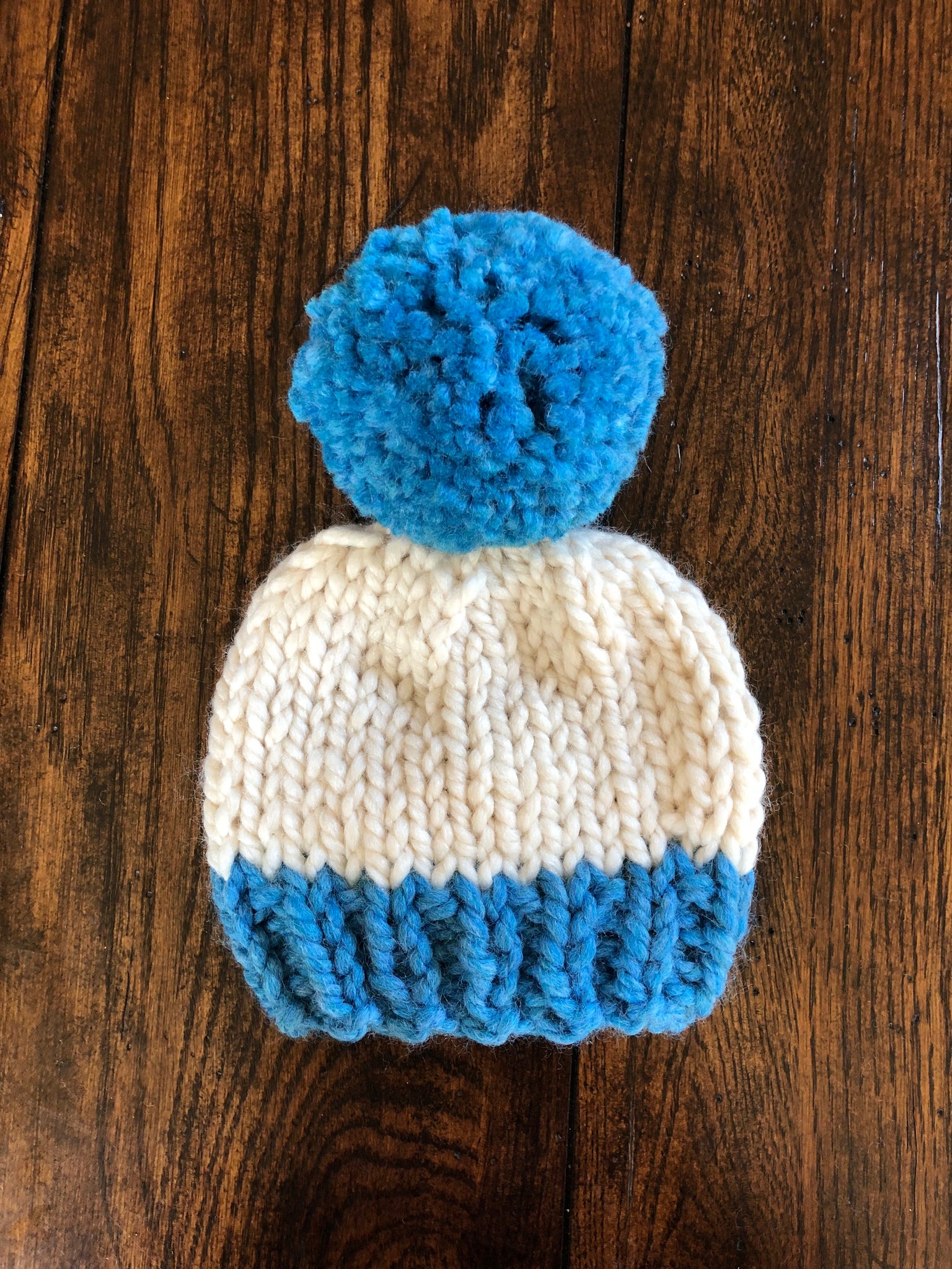 Little Ones Two Tone Hat with Pom Pom