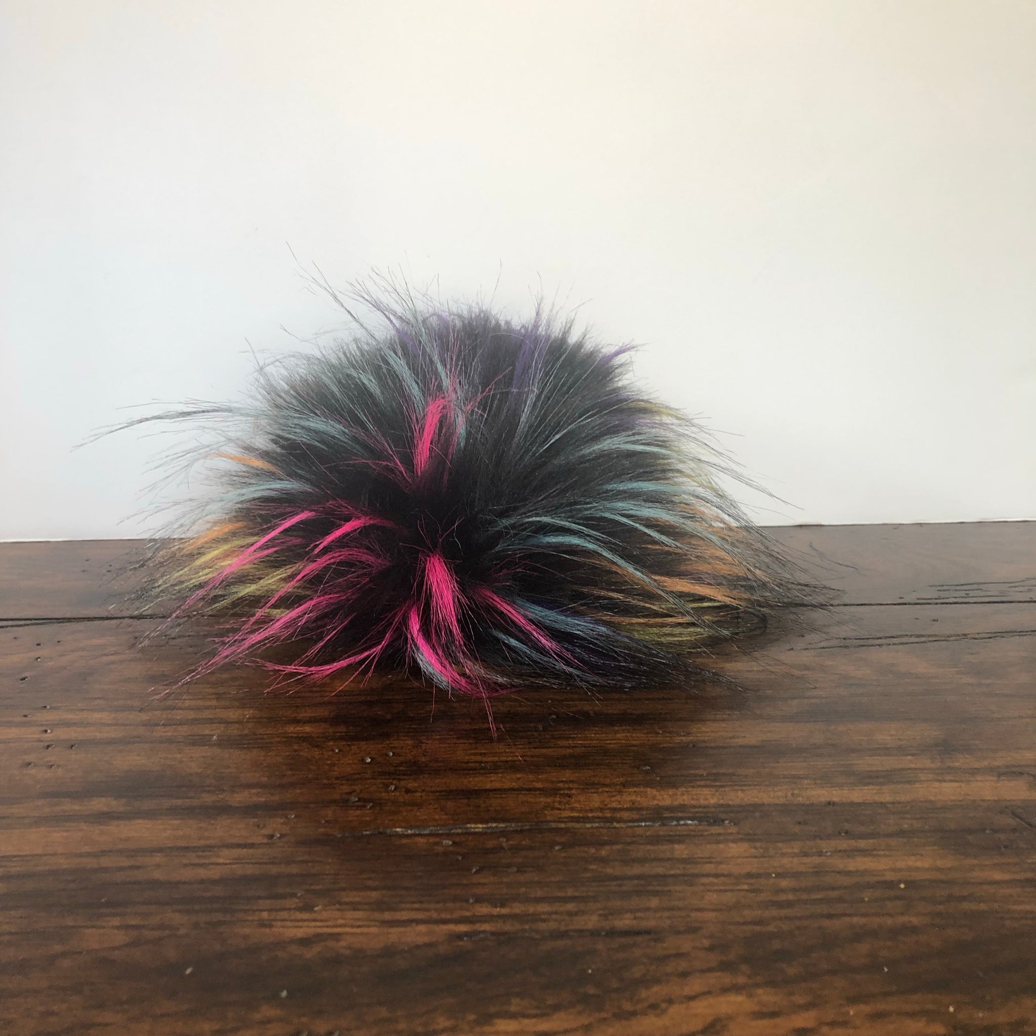 Rainbow Faux Fur Pom Pom – Meggles Knits