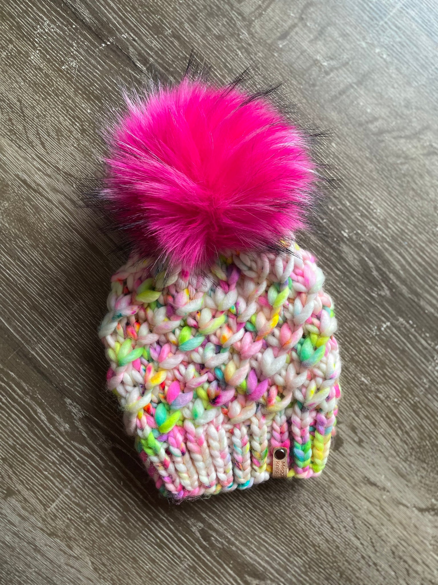 Brighter Days Ahead Adult Crush Hat with Faux Fur Pom Pom