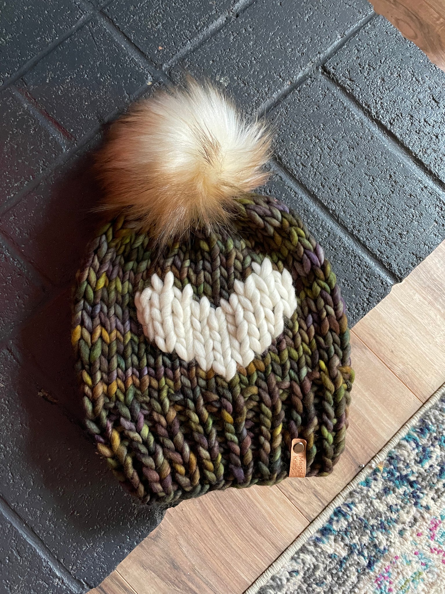 Luxury Line Big Heart Beanie in Arequita