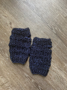 Luxury Line Fingerless Mitts Navy