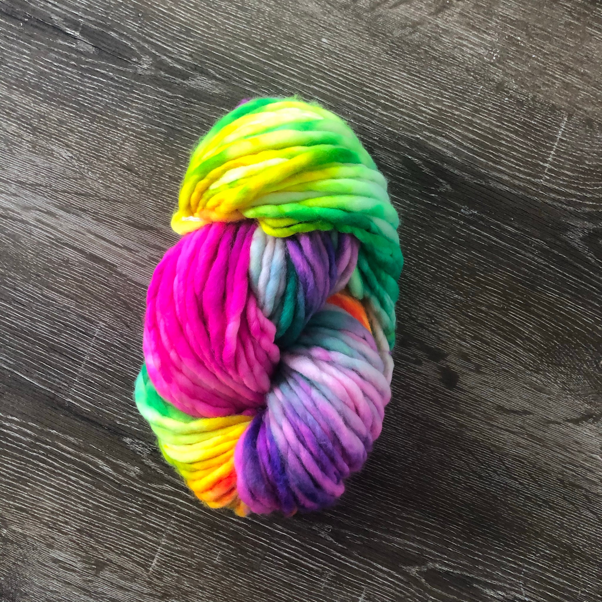 Neon Rainbow Puff Super Bulky – Meggles Knits